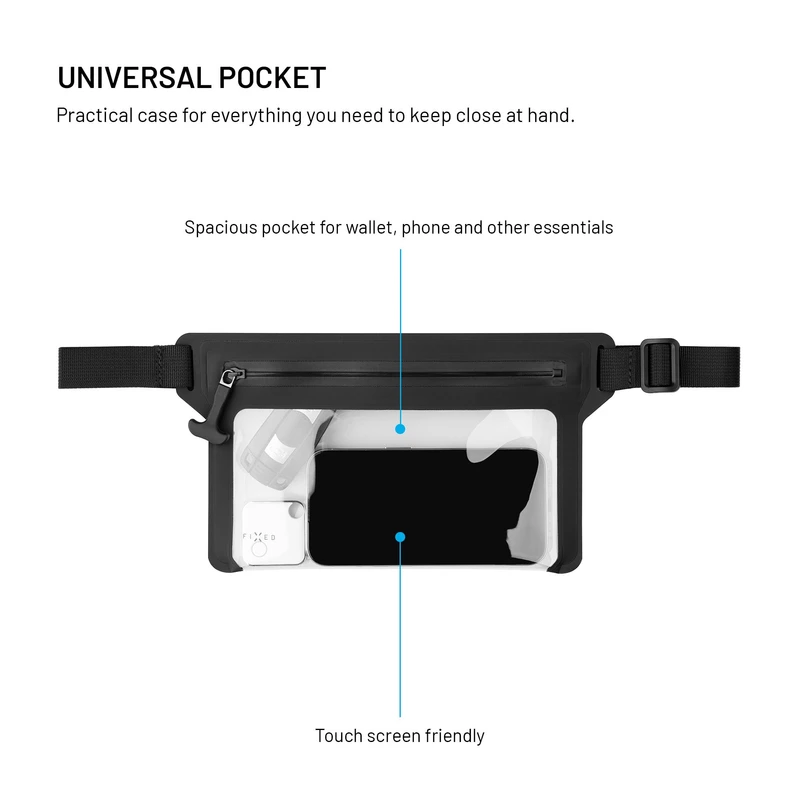 FIXED DRY BELT Vattentät midjeväska för smartphones Svart - 8018137