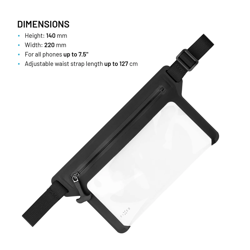 FIXED DRY BELT Vattentät midjeväska för smartphones Svart - 8018137