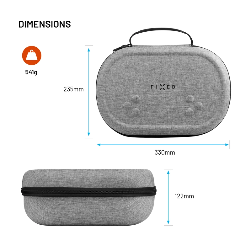 FIXED VR PROTECT Skyddsfodral till Meta Quest 3/3S Ljusgrå - 8018210