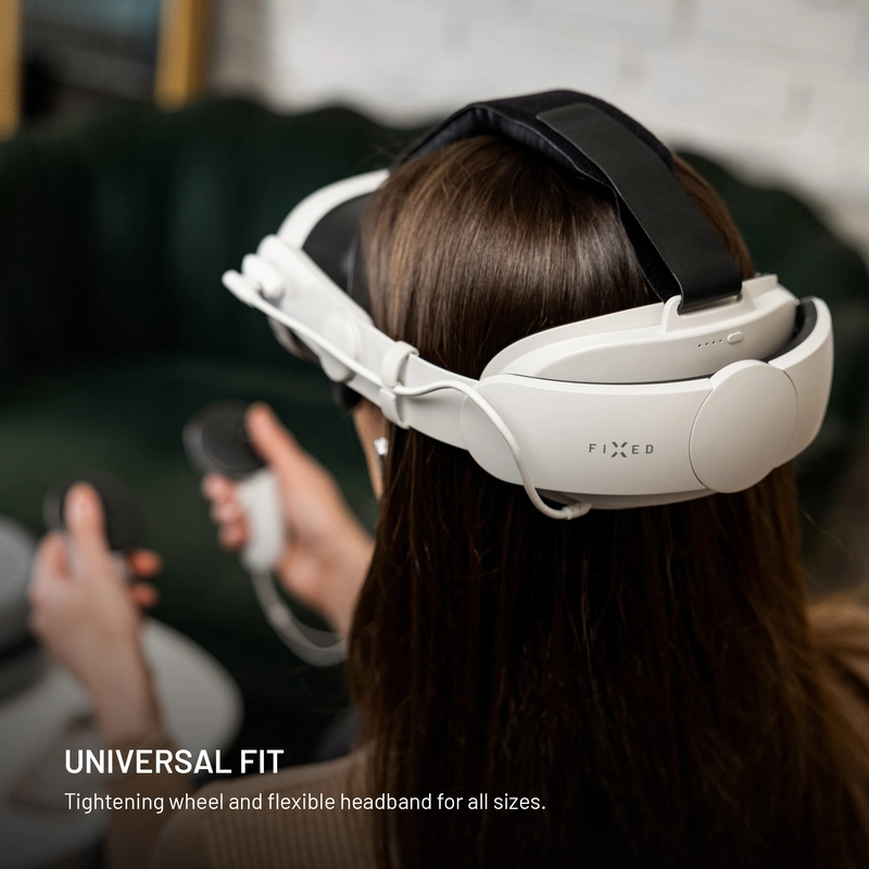 FIXED VR POWER 6.000mAh Huvudband med reservström för Meta Quest 3/3S Vit - 8018211
