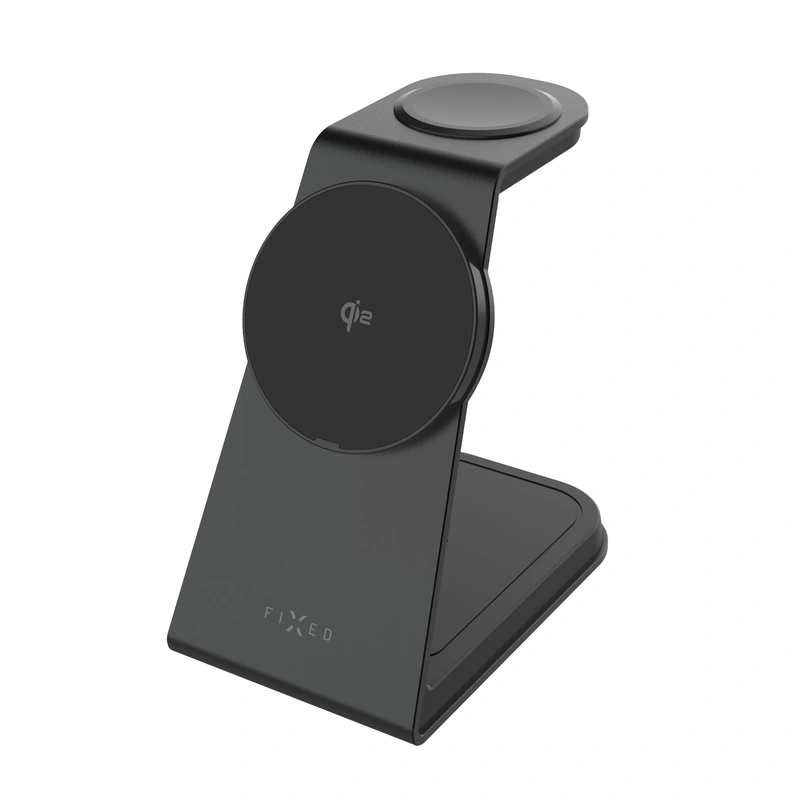 FIXED 3in1 Mag ALU Qi2 Trådlös Laddstation Svart - 8018212