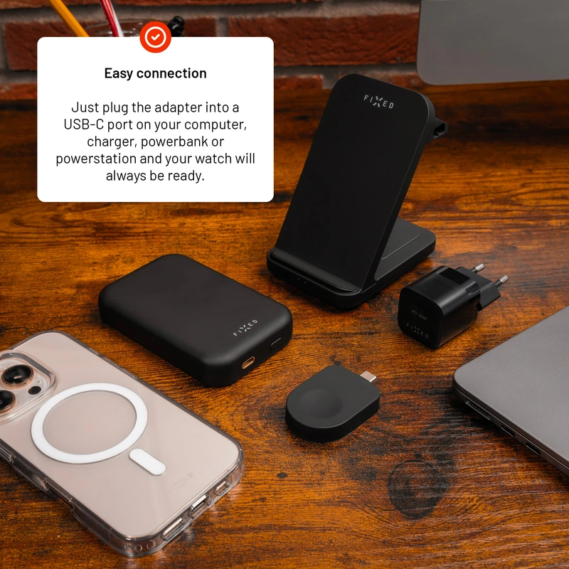 FIXED Trådlös USB-C laddare för Apple Watch Svart - 8018214