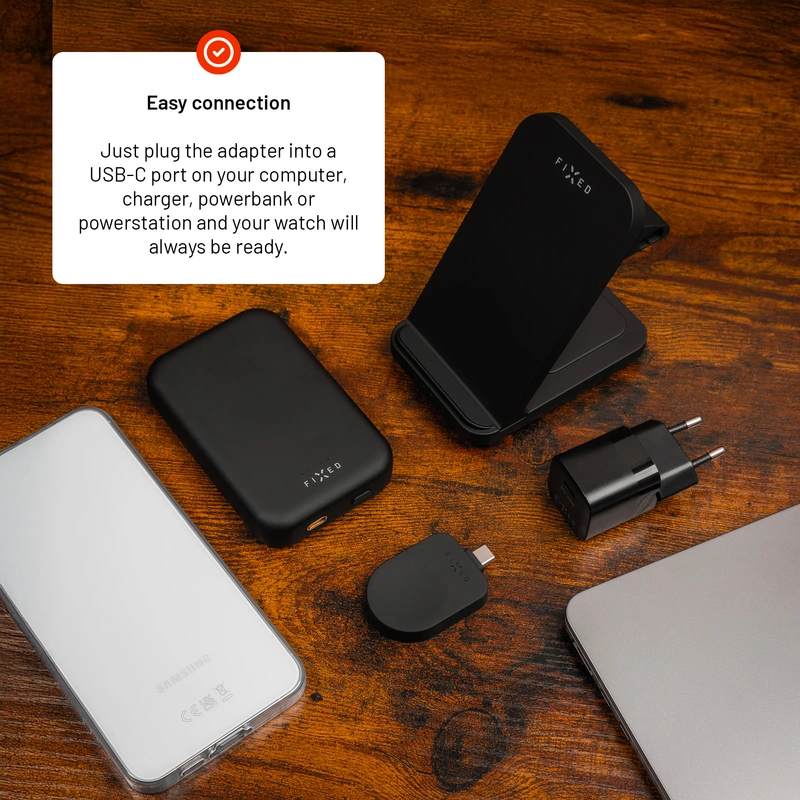FIXED Trådlös USB-C laddare för Samsung Watch Svart - 8018215