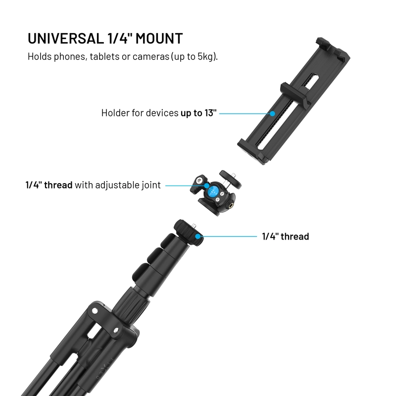 FIXED Creator Tripod extra lång upp till 190 cm Svart - 8018227