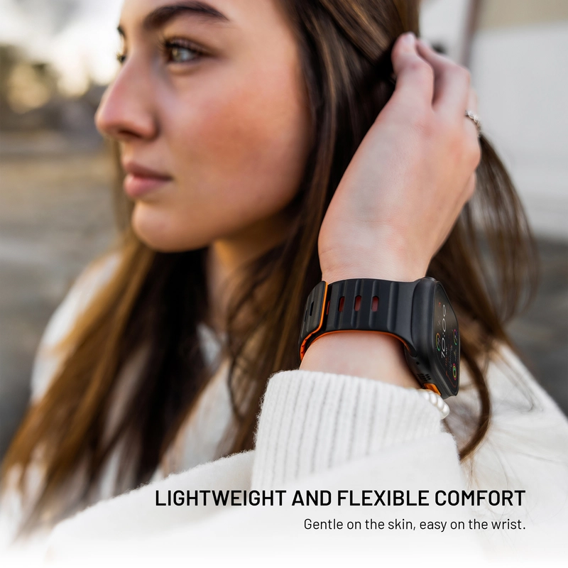 FIXED Mag Silikonrem för Apple Watch 42/44/45/449mm Svart - 8018298