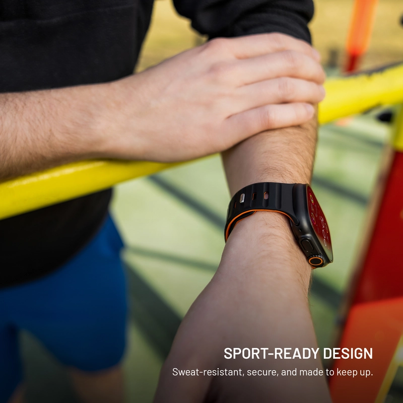 FIXED Mag Silikonrem för Apple Watch 42/44/45/449mm Svart - 8018298