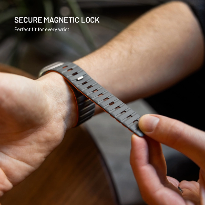 FIXED Mag Silikonrem för Apple Watch 42/44/45/46/49mm ljusgrå - 8018299