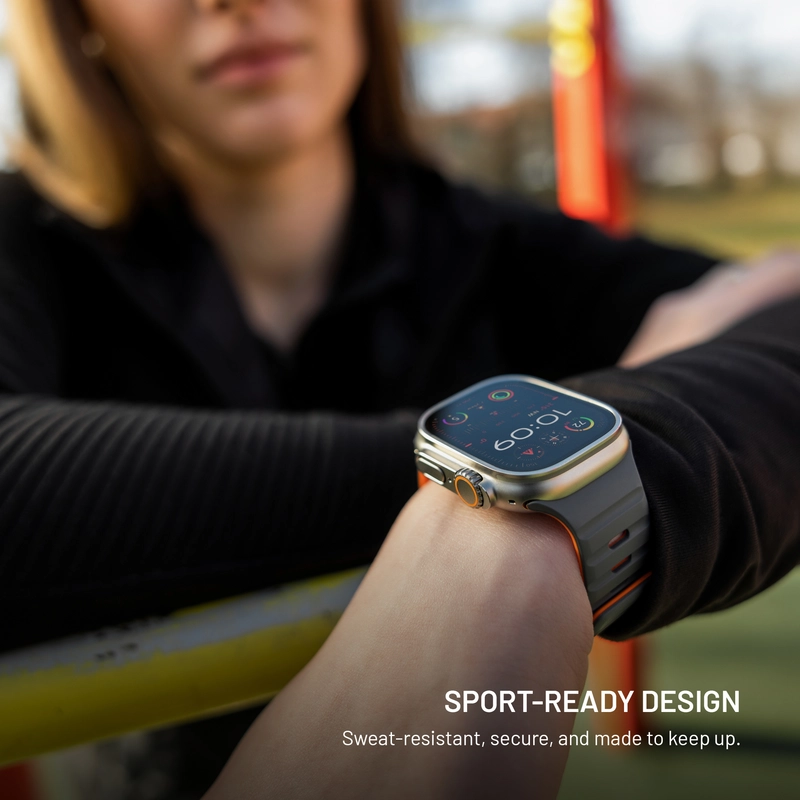 FIXED Mag Silikonrem för Apple Watch 42/44/45/46/49mm ljusgrå - 8018299