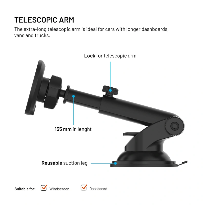 FIXED MagRound2 XL 15W Telefonhållare för vindruta/dashboard - 8018353