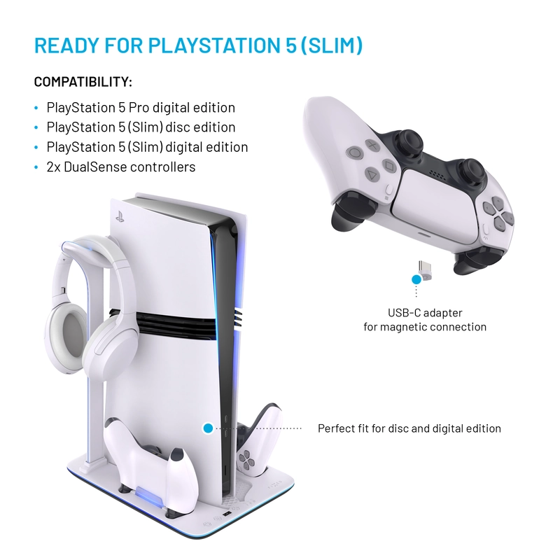 FIXED Multifunktionell Dockingstation till PS5 Pro/Slim - 8018354