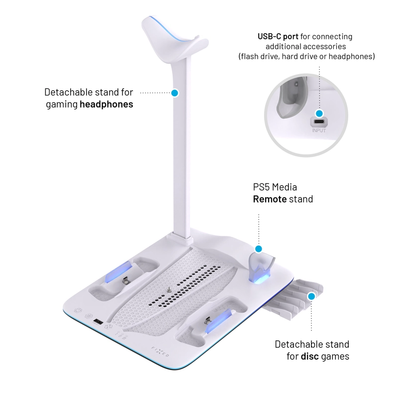 FIXED Multifunktionell Dockingstation till PS5 Pro/Slim - 8018354