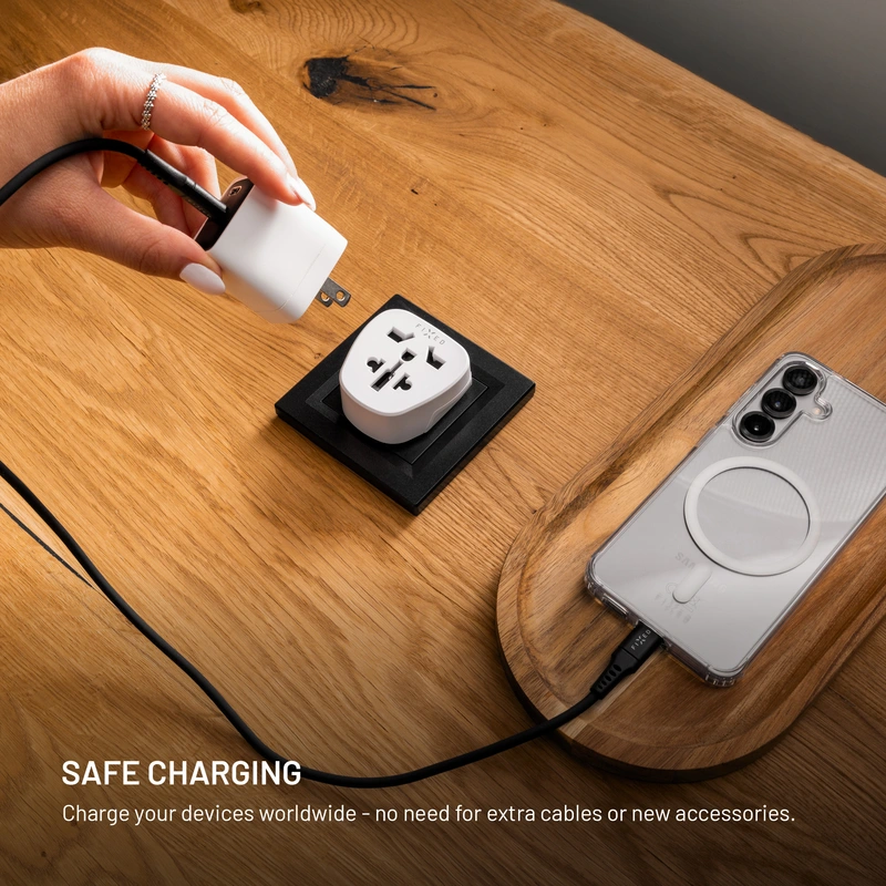 FIXED Reseadapter Schuko EU/Världen Vit - 8018357