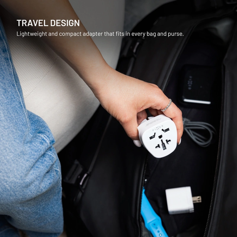 FIXED Reseadapter Schuko EU/Världen Vit - 8018357