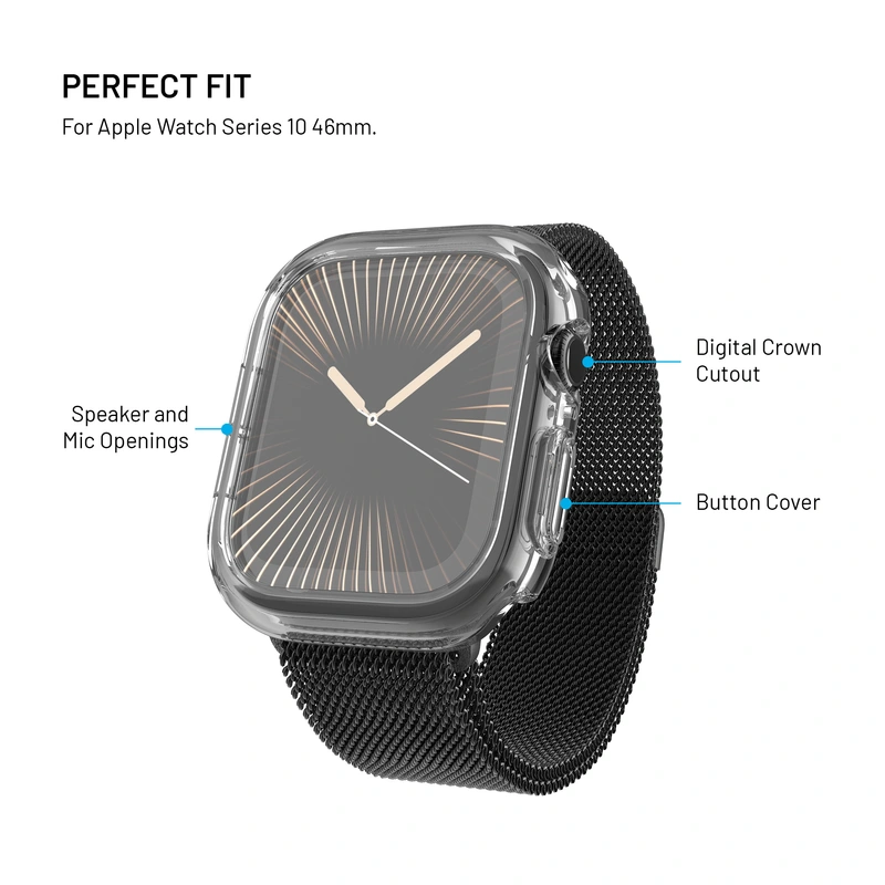 FIXED PURE Skyddsfodral och glas för Apple Watch 10 46 mm - 8018364