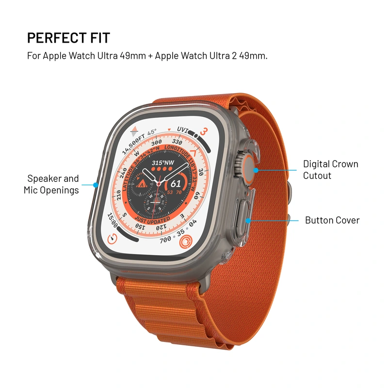 FIXED PURE Skyddsfodral och glas för Apple Watch 49 mm - 8018366