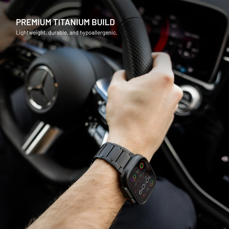 FIXED Titanarmband för Apple Watch 42/44/45/46/49mm Svart - 8018384