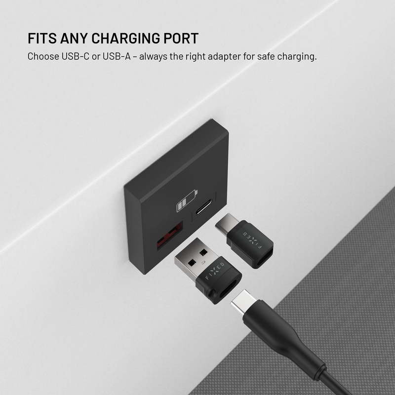 FIXED Data Blocker 2in1 USB-A & USB-C 240W för säker laddning Svart - 8018432