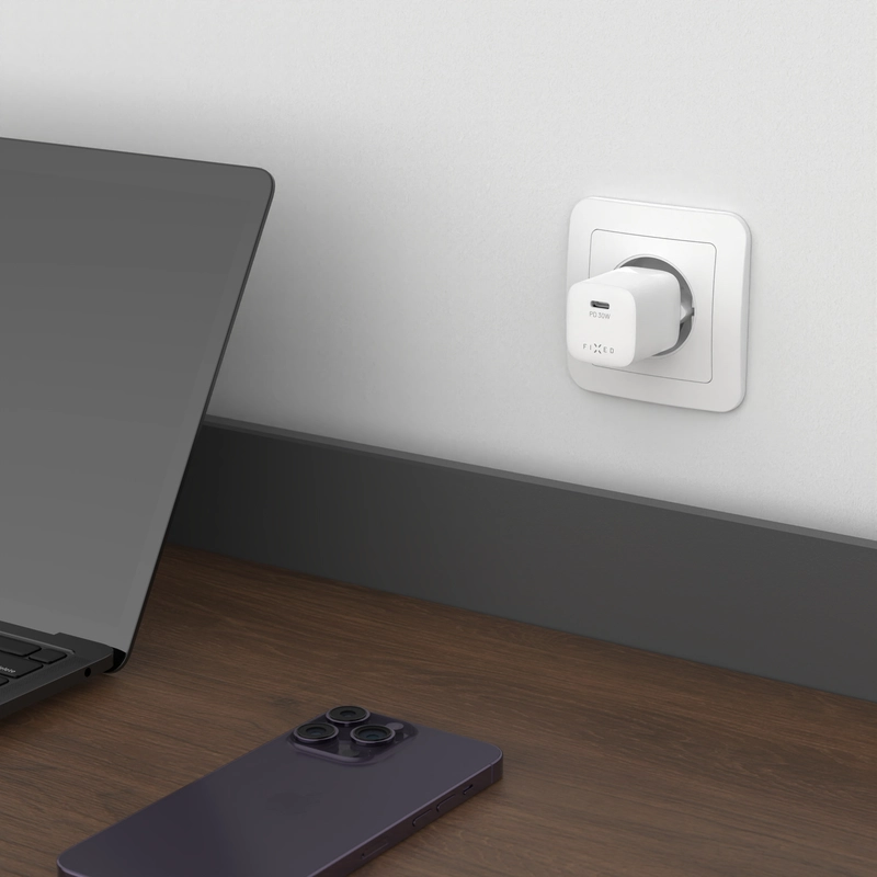 FIXED Snabb Mini Hemladdare 20W USB-C PD Vit - 8018547