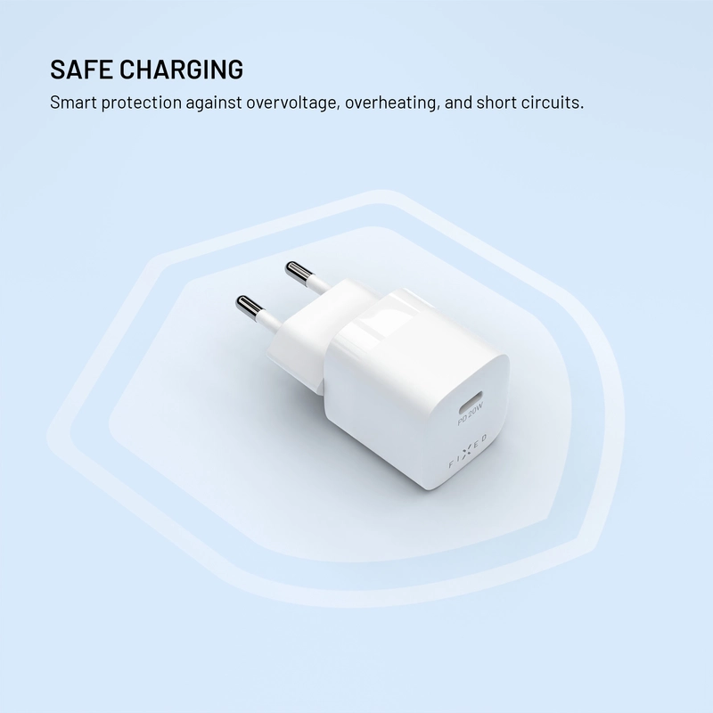 FIXED Snabb Mini Hemladdare 20W USB-C PD Vit - 8018547