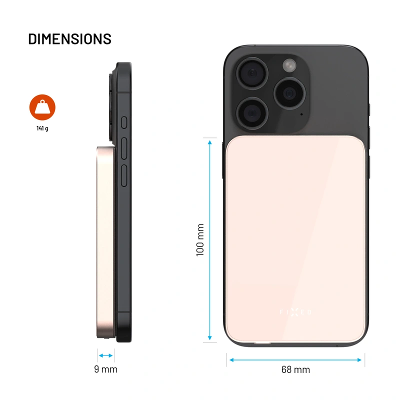 FIXED MagZen 5 Crystal Qi2 standard 5000 mAh Rosa - 8018605