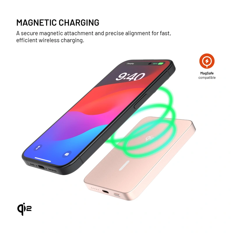 FIXED MagZen 5 Crystal Qi2 standard 5000 mAh Rosa - 8018605