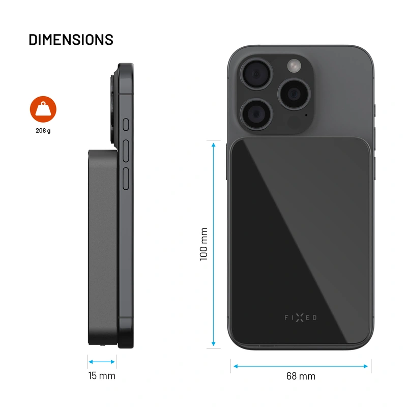 FIXED MagZen 10 Crystal Qi2 Standard 10.000 mAh Svart - 8018606