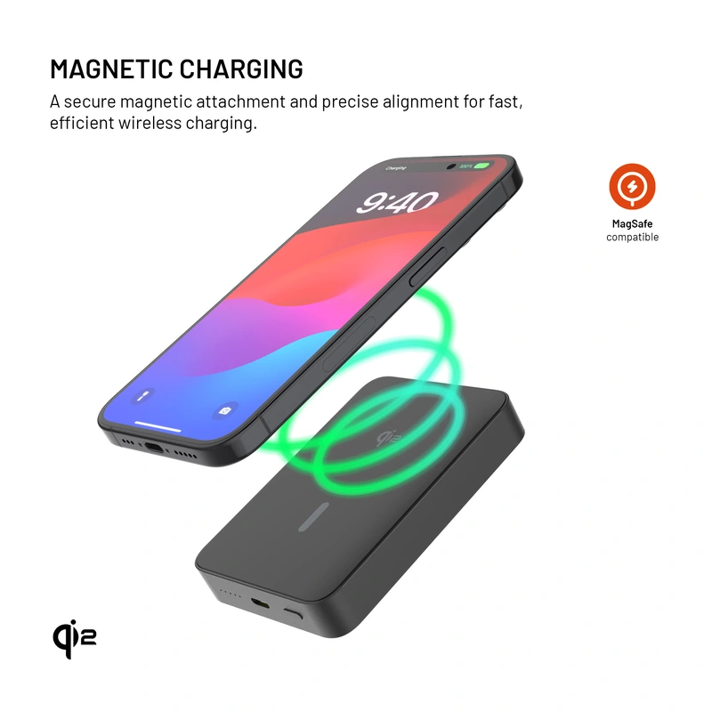 FIXED MagZen 10 Crystal Qi2 Standard 10.000 mAh Svart - 8018606