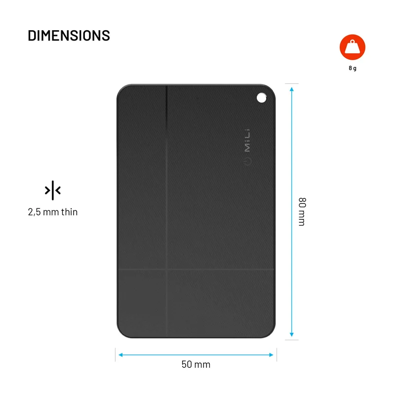 FIXED MiCard-lokaliseringskort för Apple och Android Black - 8018874