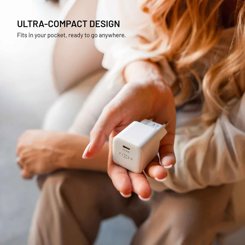 FIXED Super Snabb Mini Hemladdare USB-C PD 65W Vit - 8018896