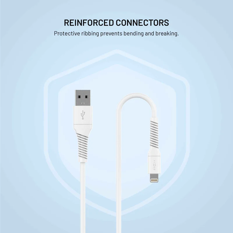 FIXED LIQUID silikonkabel USB-A/Lightning 1.2m Vit - 8018922