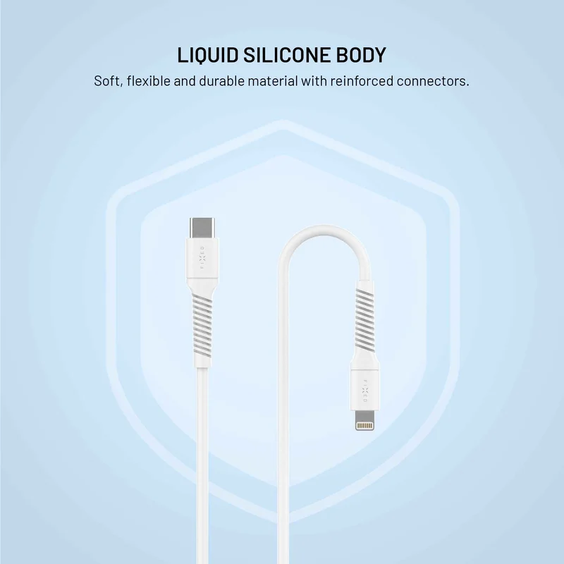 FIXED LIQUID silikonkabel USB-C/Lightning 1.2m Vit - 8018923
