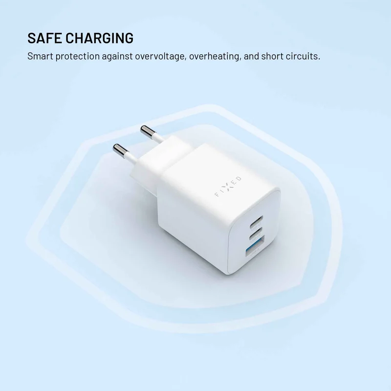 FIXED Super Fast Mini Charger 65W 2xUSB-C PD + USB-A Vit - 8019061