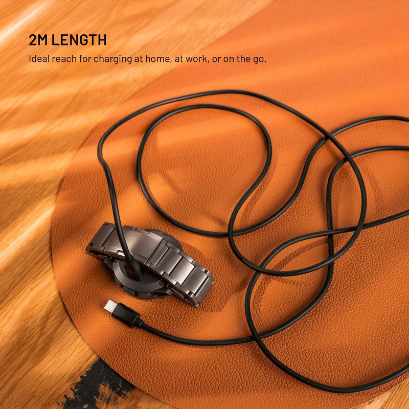 FIXED USB-C Laddningskabel för Garmin Smartwatch 2M Svart - 8019086