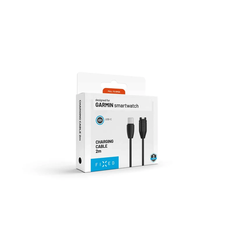 FIXED USB-C Laddningskabel för Garmin Smartwatch 2M Svart - 8019086