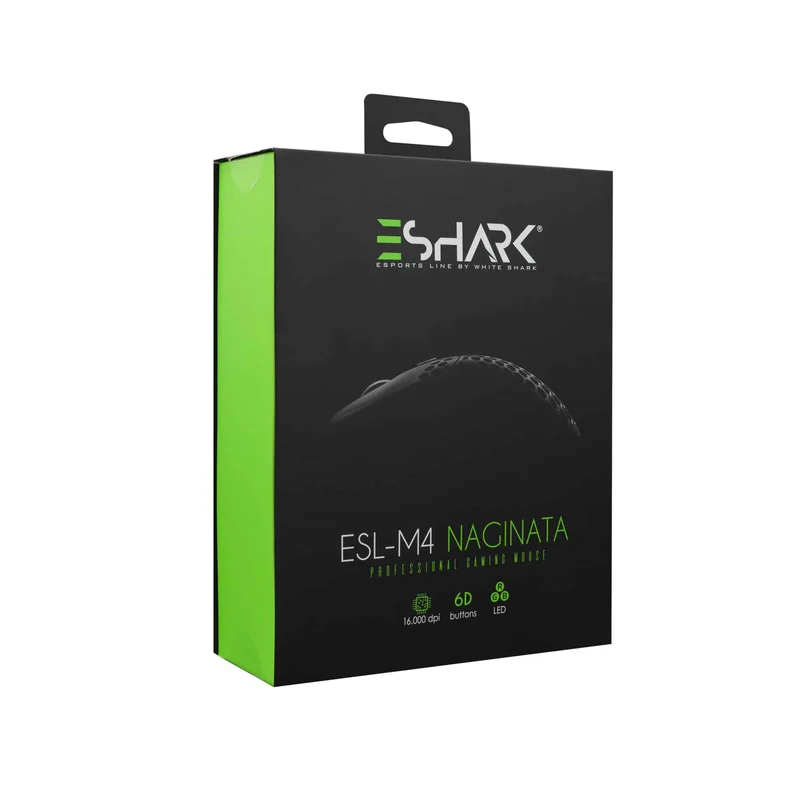 White Shark Premium NAGINATA Spelmöss 6D 16.000dpi Svart - 2053978