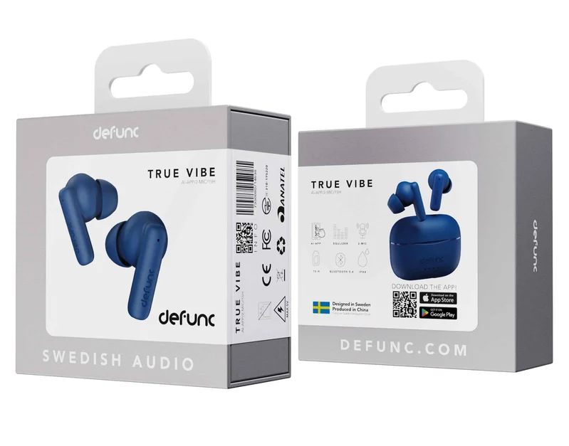 Defunc TRUE VIBE TWS Plugin In-Ear BT hörlur Blå - 8071003