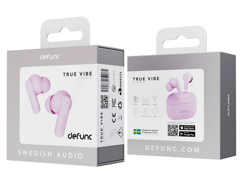 Defunc TRUE VIBE TWS Plugin In-Ear BT hörlur Rosa - 8071004