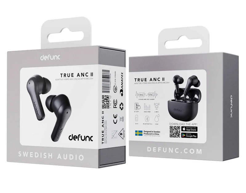 Defunc TRUE ANC II TWS Plugin In-Ear BT Hörlur Svart - 8071017