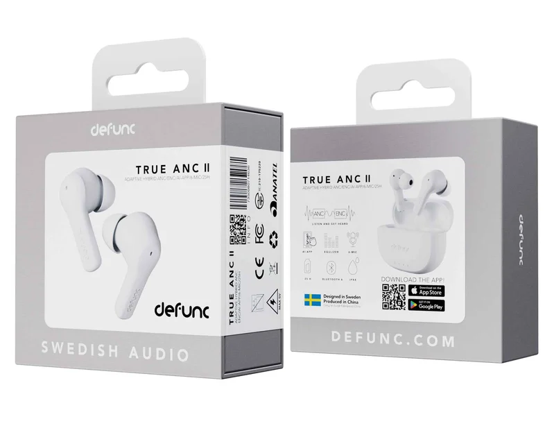 Defunc TRUE ANC II TWS Plugin In-Ear BT Hörlur Vit - 8071018