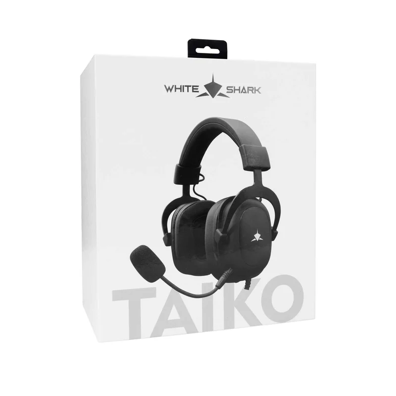 White Shark Premium TAIKO Over-Ear Spelheadset Svart - 2053980