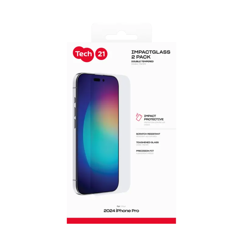 Tech21 Impact Glass 2-pack Extra Strong Apple iPhone 16 Pro - 8674233