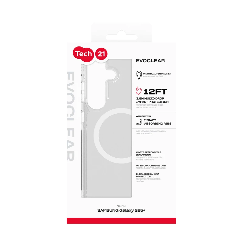 Tech21 Evo Clear Magnet Samsung Galaxy S25+ Transparent - 8674632