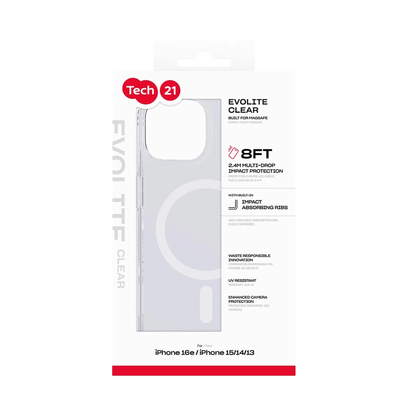 Tech21 Evo Lite MagSafe Apple iPhone 17e/16e/15/14/13 Transparent - 8674746