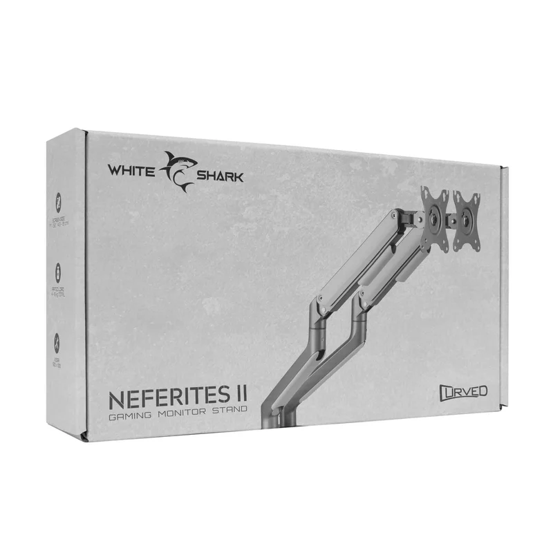 White Shark NEFERITES II Dubbel Monitorfäste VESA 100/32