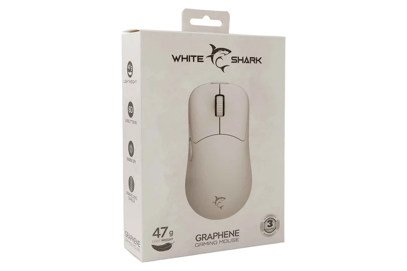 White Shark GRAPHENE Spelmöss 6D 12.400dpi Vit - 9450356