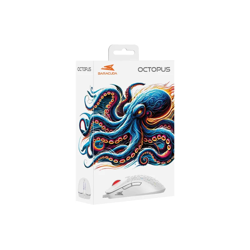 Baracuda OCTOPUS Spelmöss 6D 3.600dpi Vit - 9450361