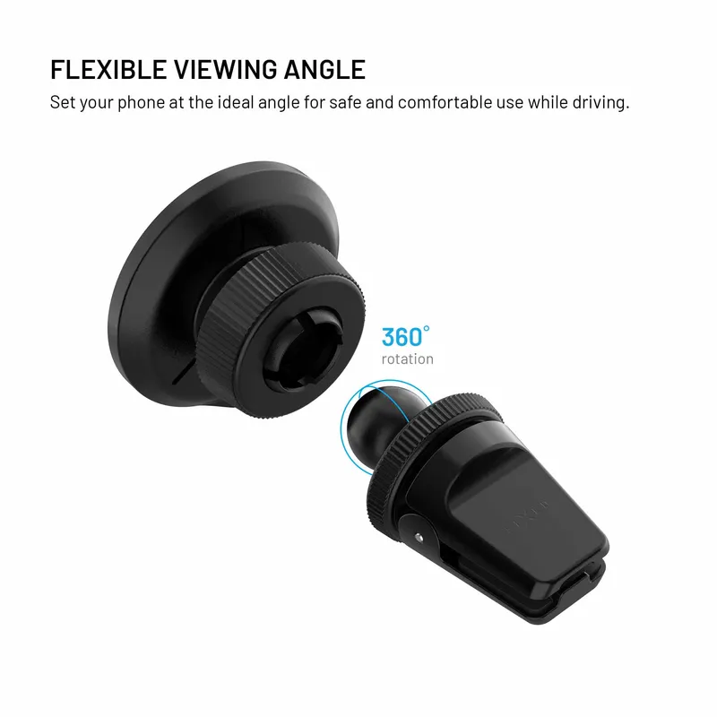 FIXED MagRound3 25W QI2.2 Telefonhållare för ventilationsgaller - 8019185