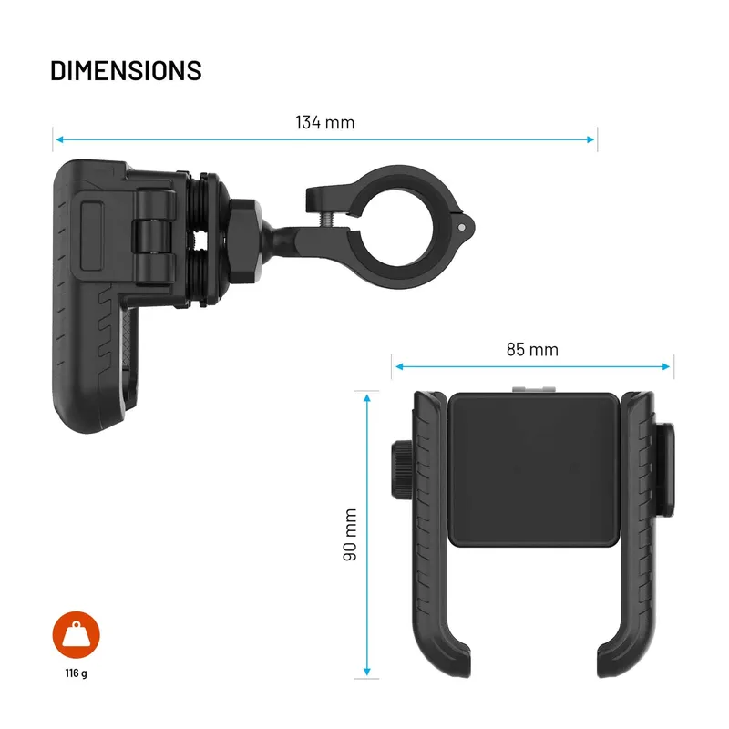 FIXED Bikee Anti-Shock Telefonfäste för Cykel med Smart Lock Svart - 8019208