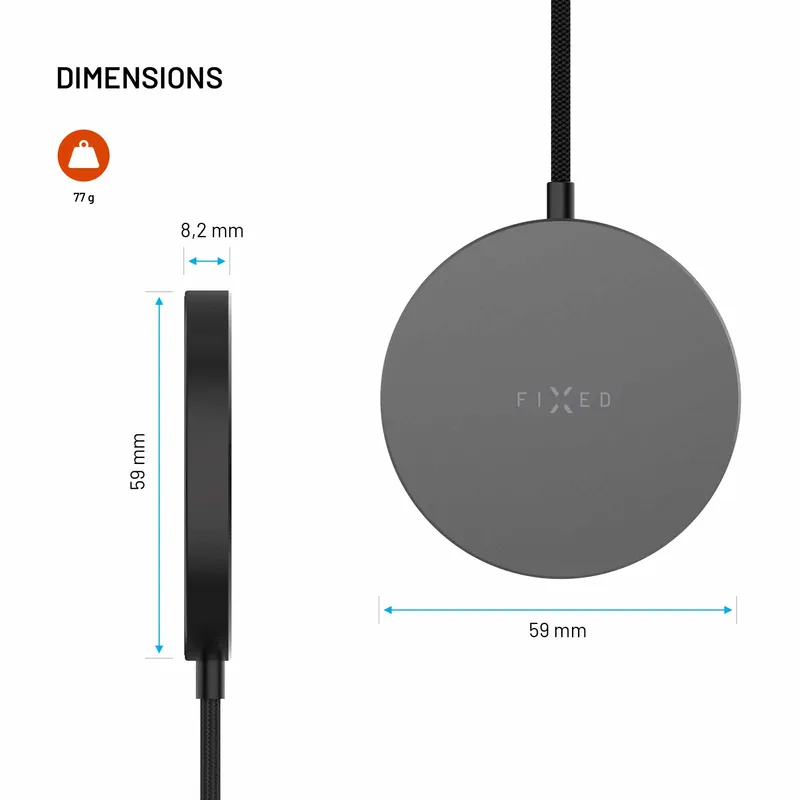 FIXED MagPad Slim Qi2.2 25W trådlös laddare Space Grey - 8019267