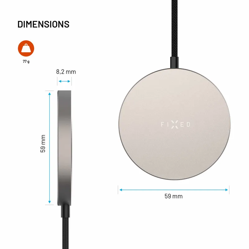 FIXED MagPad Slim Qi2.2 25W trådlös laddare Titan - 8019268